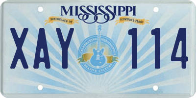 MS license plate XAY114