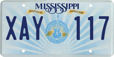 MS license plate XAY117
