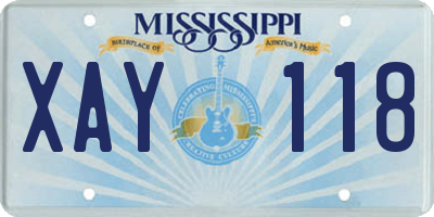 MS license plate XAY118