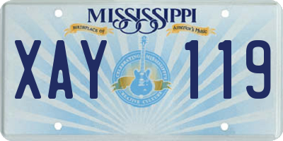 MS license plate XAY119