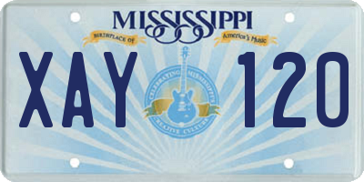 MS license plate XAY120