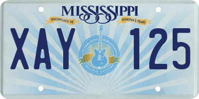 MS license plate XAY125