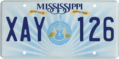 MS license plate XAY126