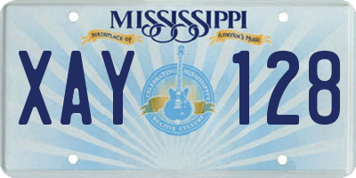 MS license plate XAY128