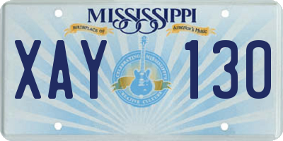 MS license plate XAY130