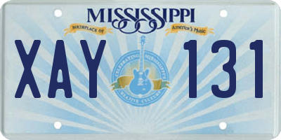 MS license plate XAY131
