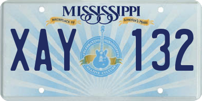 MS license plate XAY132