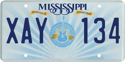 MS license plate XAY134