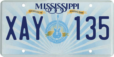 MS license plate XAY135