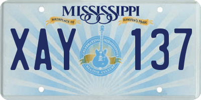 MS license plate XAY137