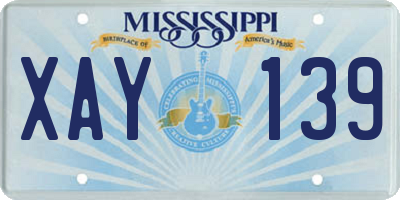 MS license plate XAY139