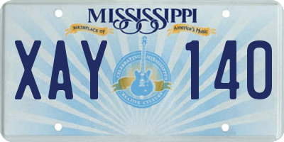MS license plate XAY140