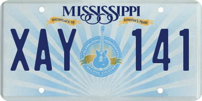 MS license plate XAY141