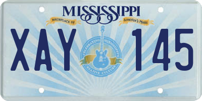 MS license plate XAY145