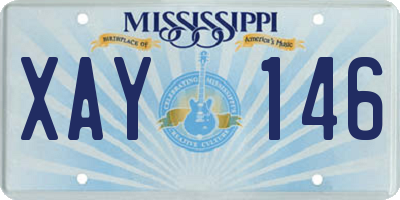 MS license plate XAY146