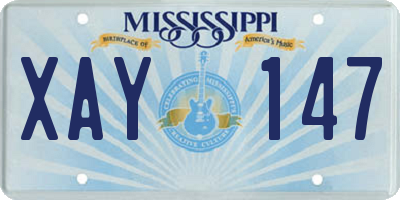 MS license plate XAY147