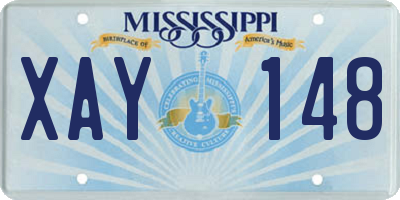 MS license plate XAY148