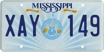 MS license plate XAY149