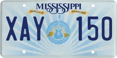 MS license plate XAY150