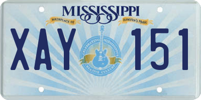 MS license plate XAY151
