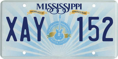 MS license plate XAY152