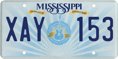 MS license plate XAY153