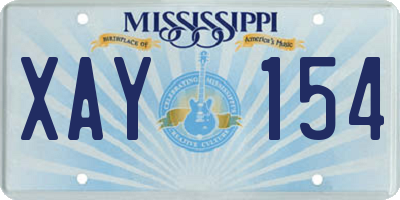 MS license plate XAY154