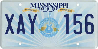 MS license plate XAY156