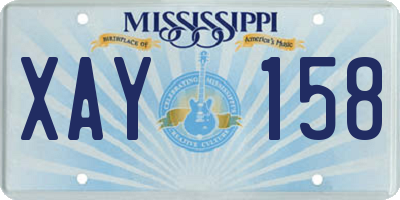 MS license plate XAY158