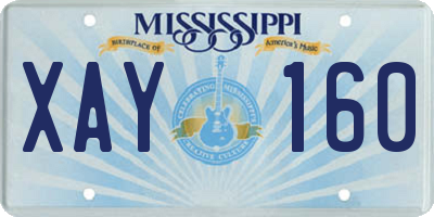 MS license plate XAY160