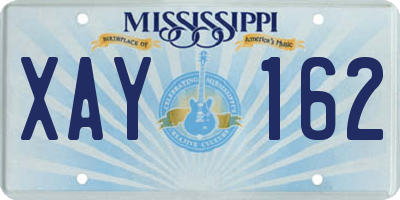 MS license plate XAY162