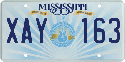MS license plate XAY163