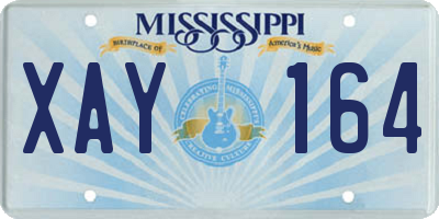 MS license plate XAY164