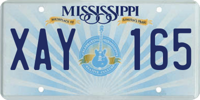 MS license plate XAY165