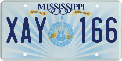 MS license plate XAY166