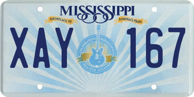 MS license plate XAY167
