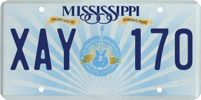 MS license plate XAY170