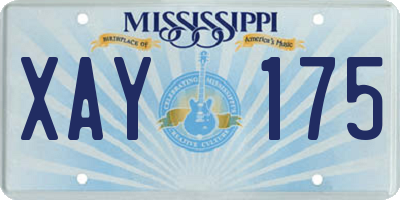 MS license plate XAY175