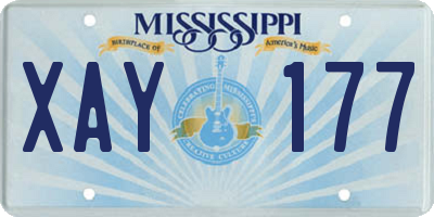 MS license plate XAY177