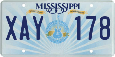 MS license plate XAY178