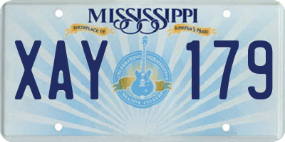 MS license plate XAY179