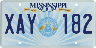 MS license plate XAY182