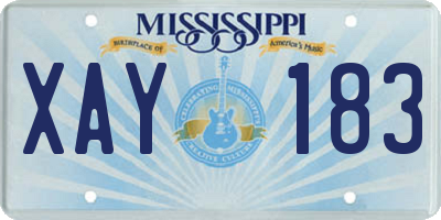 MS license plate XAY183