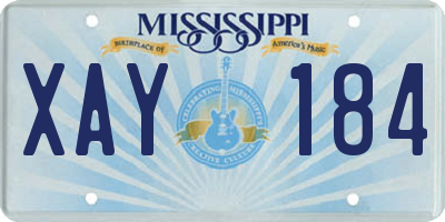 MS license plate XAY184