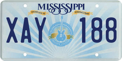 MS license plate XAY188
