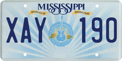 MS license plate XAY190