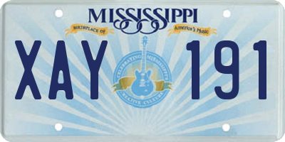 MS license plate XAY191