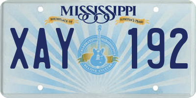 MS license plate XAY192