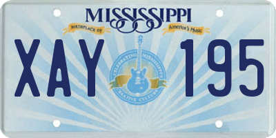 MS license plate XAY195