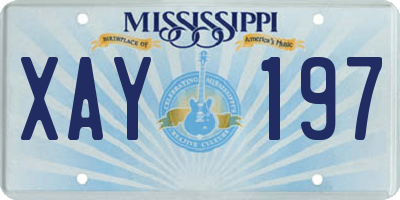 MS license plate XAY197
